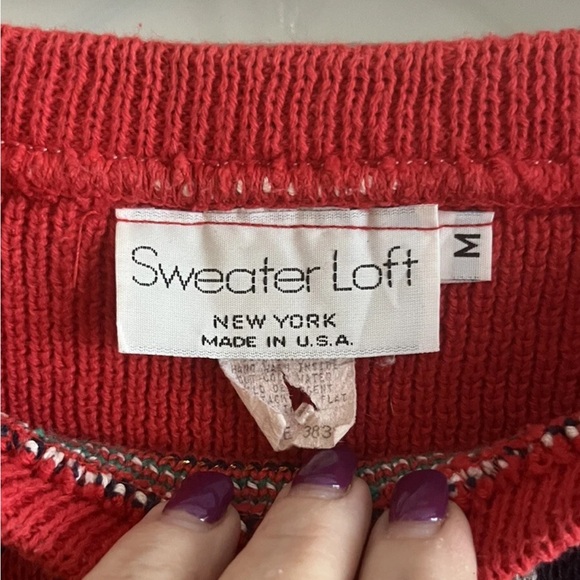 Vintage 90s Y2K Festive Red Christmas Sweater from Sweater Loft Pullover ugly? - Picture 2 of 10